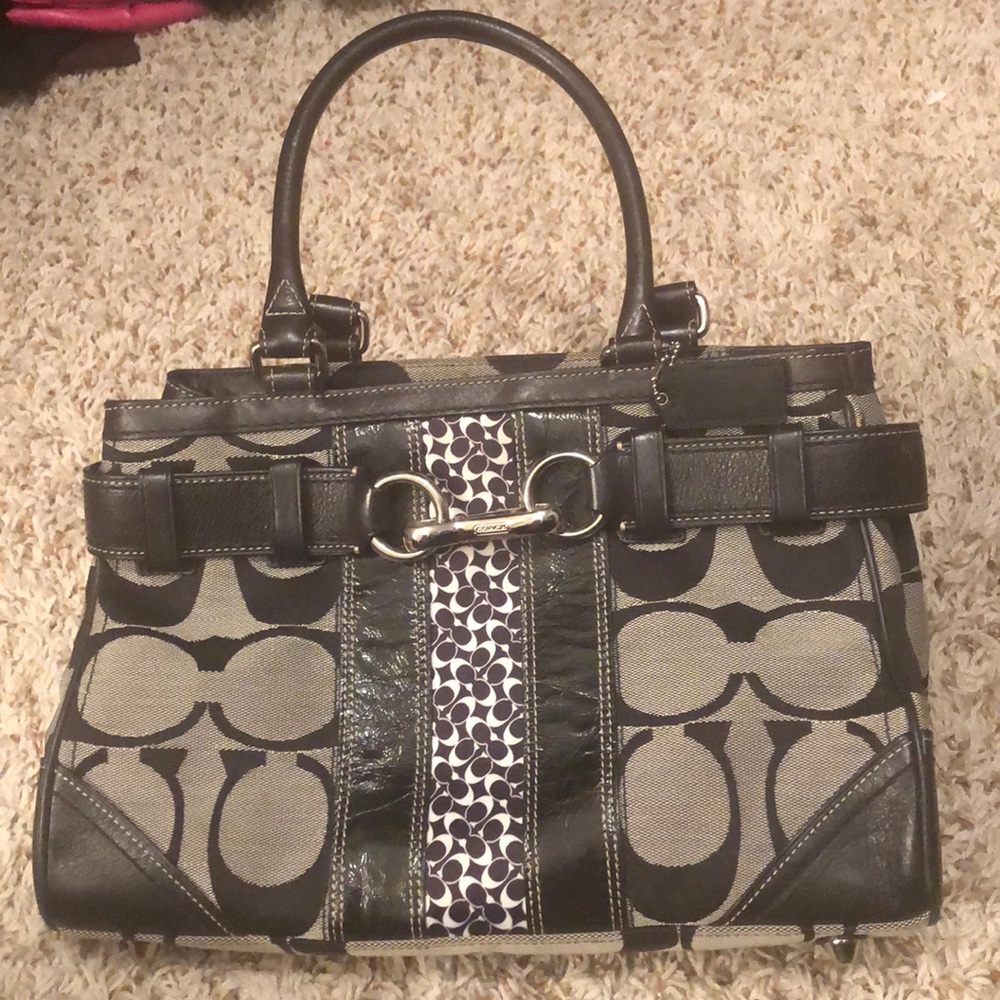 Black and Grey Coach Purse